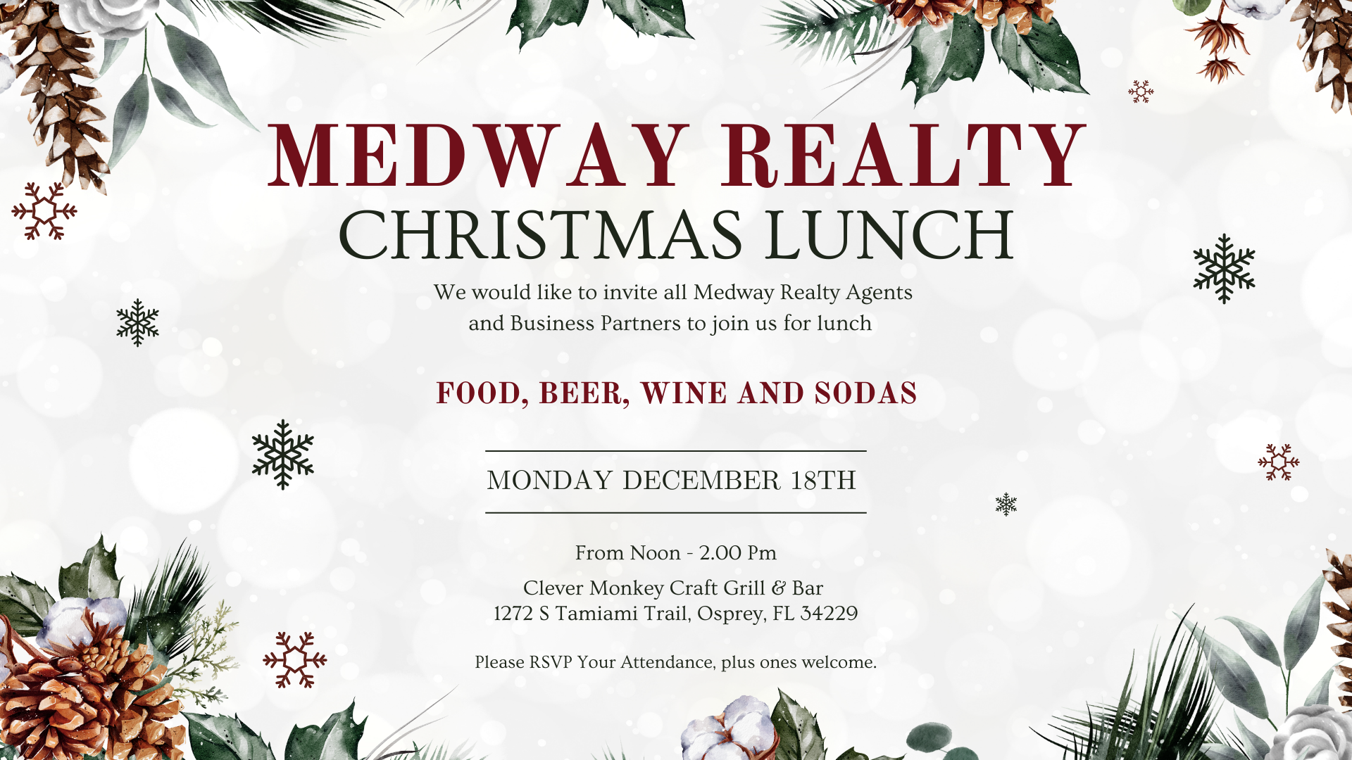 Sarasota FL Real Estate Medway Christmas Lunch Medway Realty©